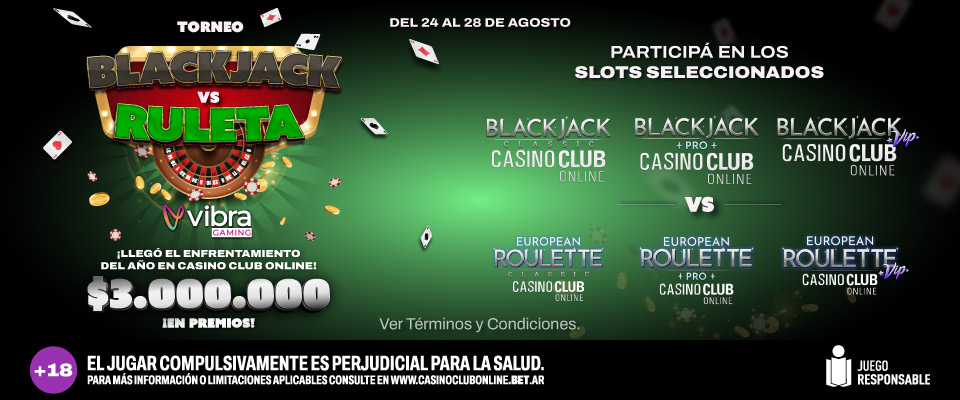 TORNEO BLACKJACK VS. RULETA VIBRA GAMING